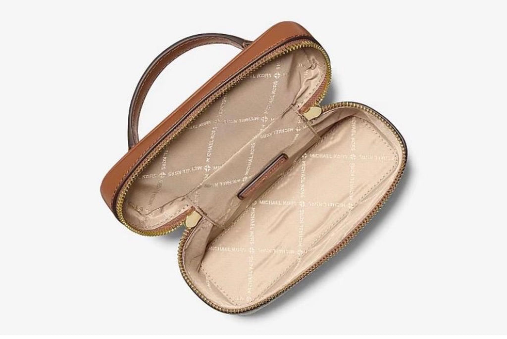 Michael Kors Vivi Mini small Signature Logo Vanity Crossbody – Brown