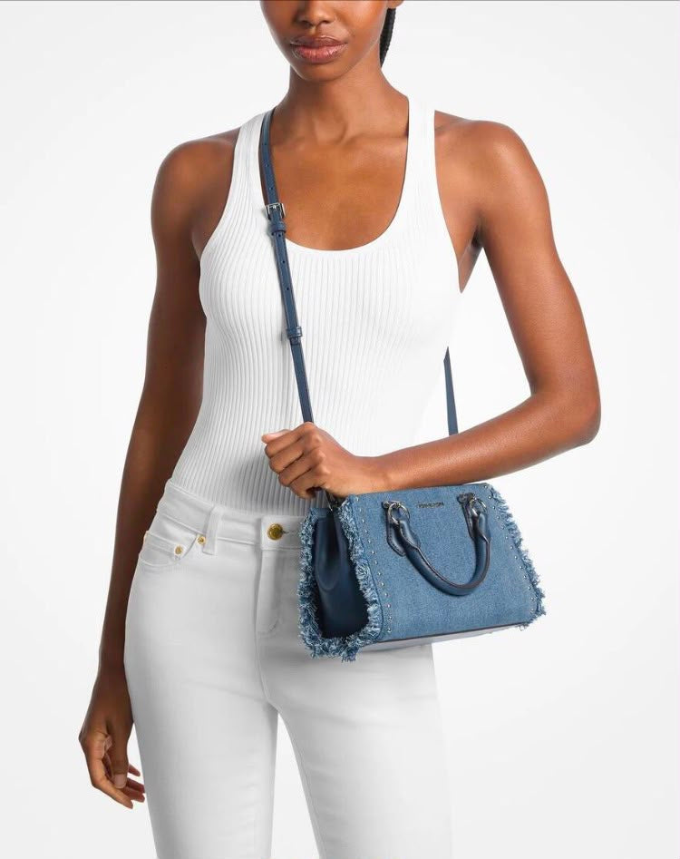 Michael Kors Marilyn Small Messenger – Denim lavado