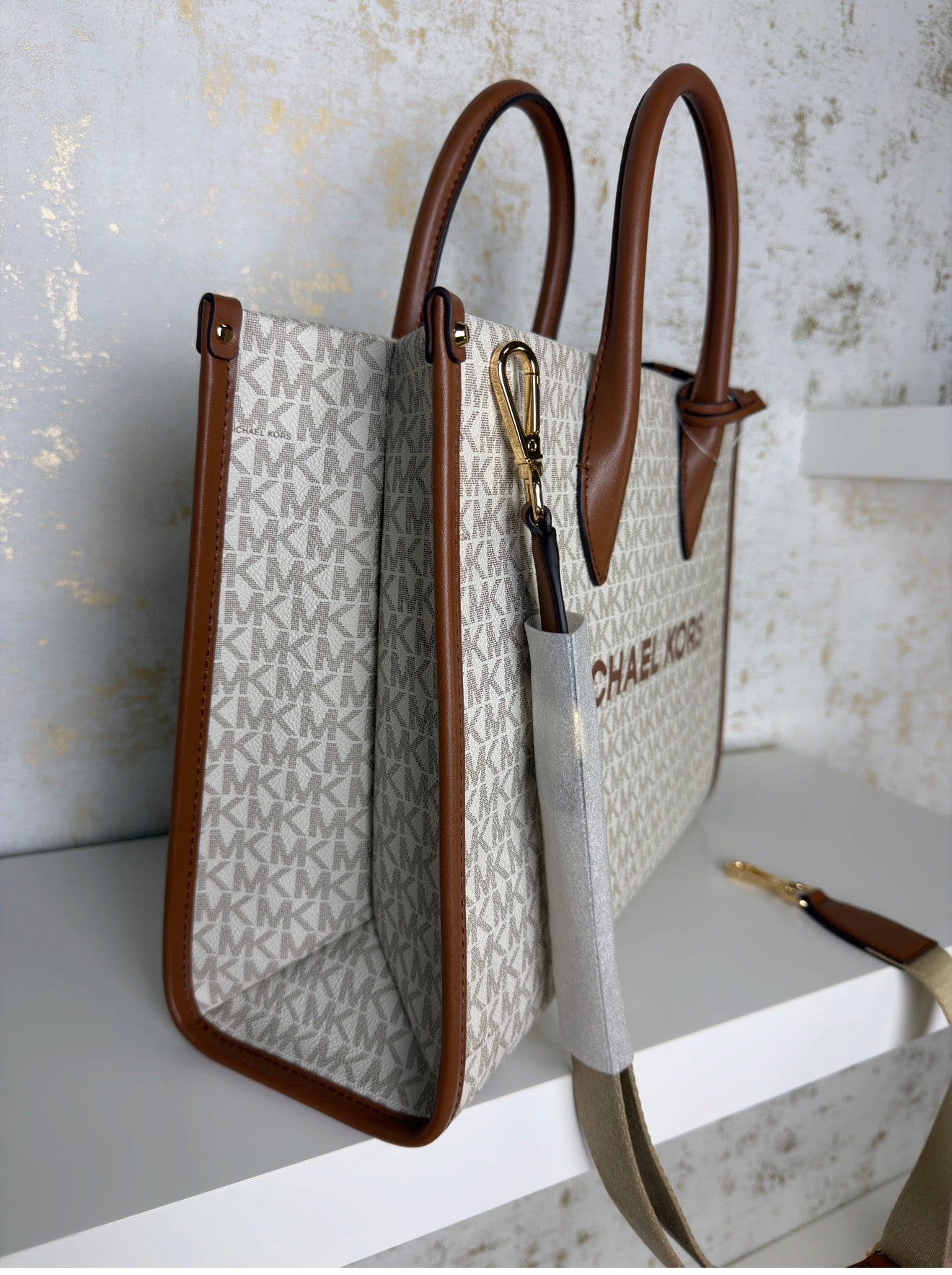 Bolso Mirella Michael Kors tote vainilla logo