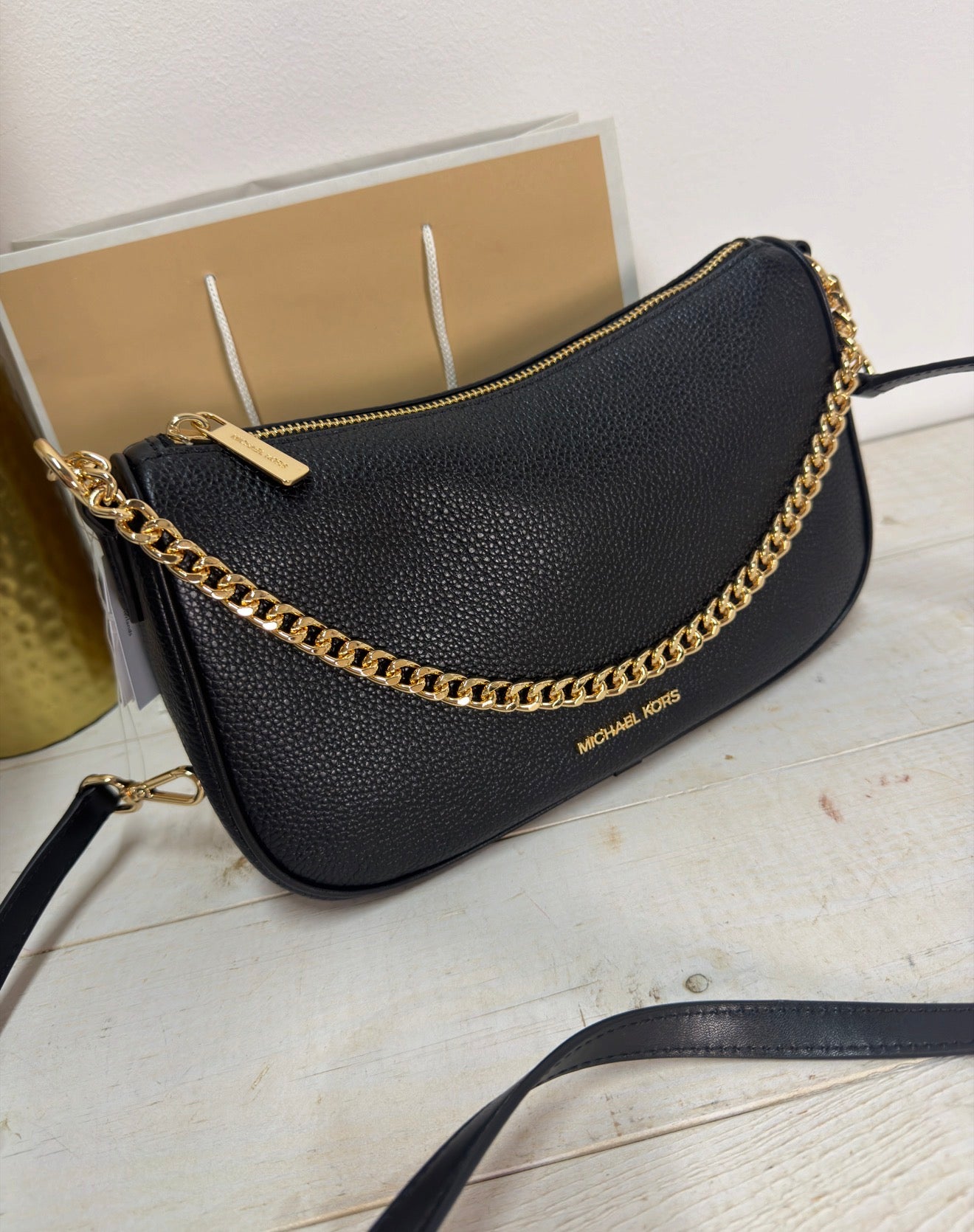 Bandolera michael Kors Carmela negro (Grande)