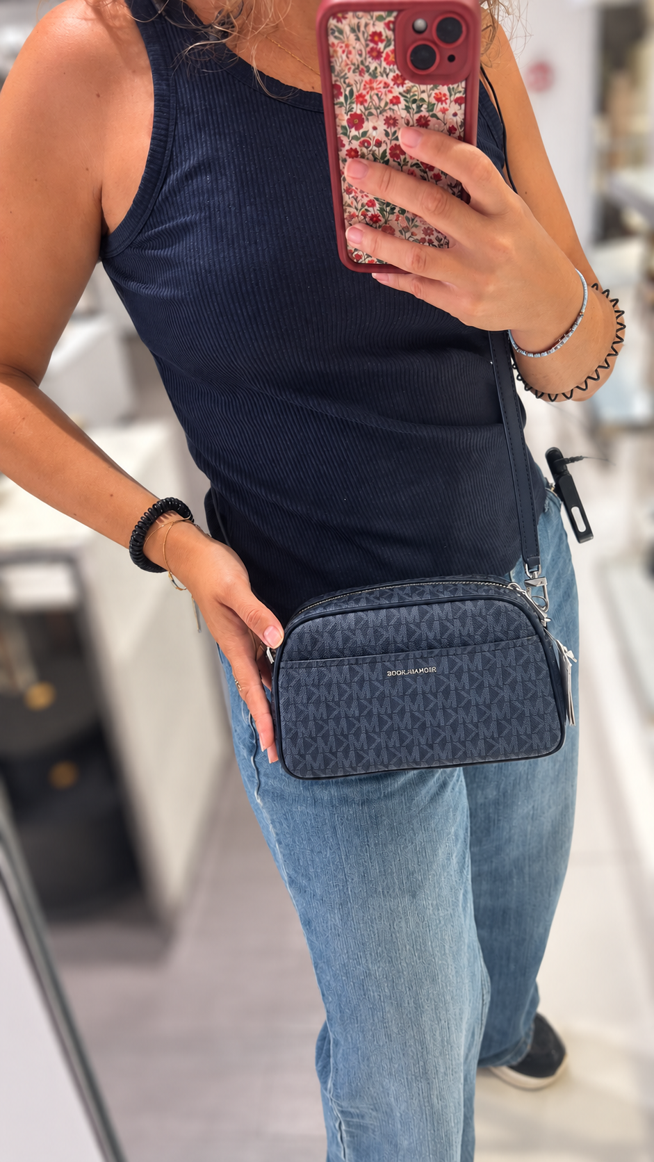 Michael Kors bandolera Small Camera – Azul Dress Blues