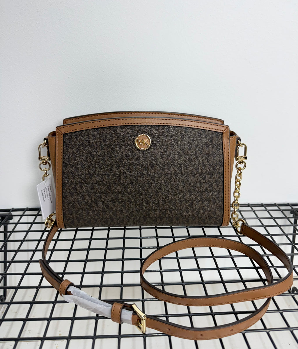 Michael Kors Chantal Large Signature Logo Messenger Bag