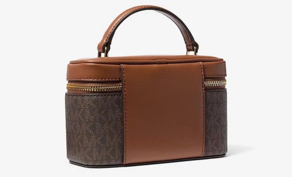 Michael Kors Vivi Mini small Signature Logo Vanity Crossbody – Brown