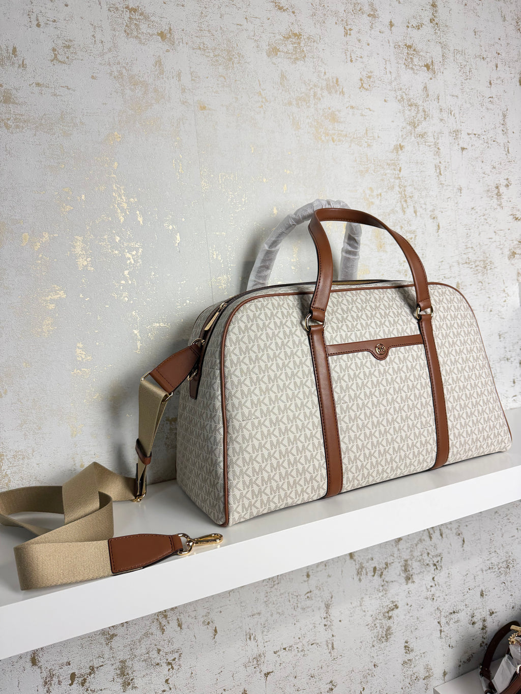 Maleta viaje de mano MICHAEL KORS LOGOTIPO VAINILLA (promoción por lanzamiento )