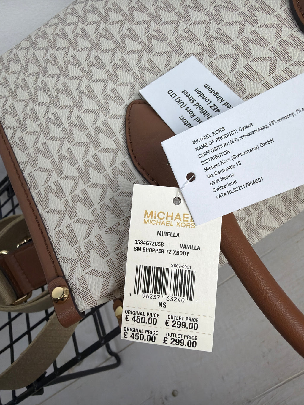Bolso Mirella Michael Kors mediano vainilla logo