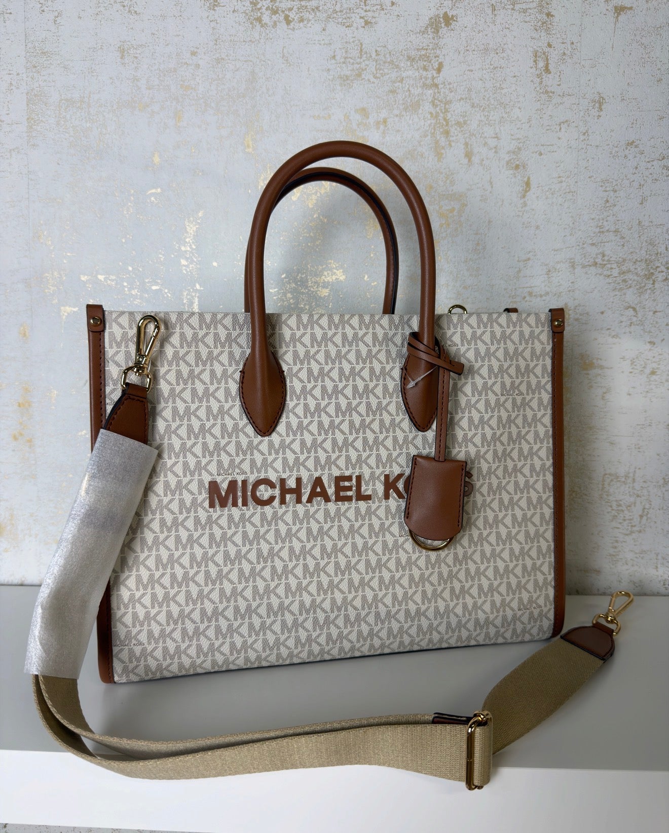 Bolso Mirella Michael Kors tote vainilla logo