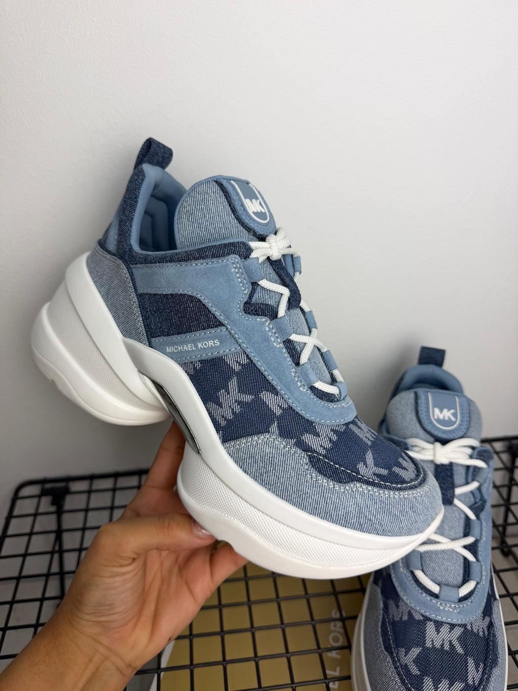 Zapatillas Michael Kors Olympia Trainer – Denim Azul ( tejano)