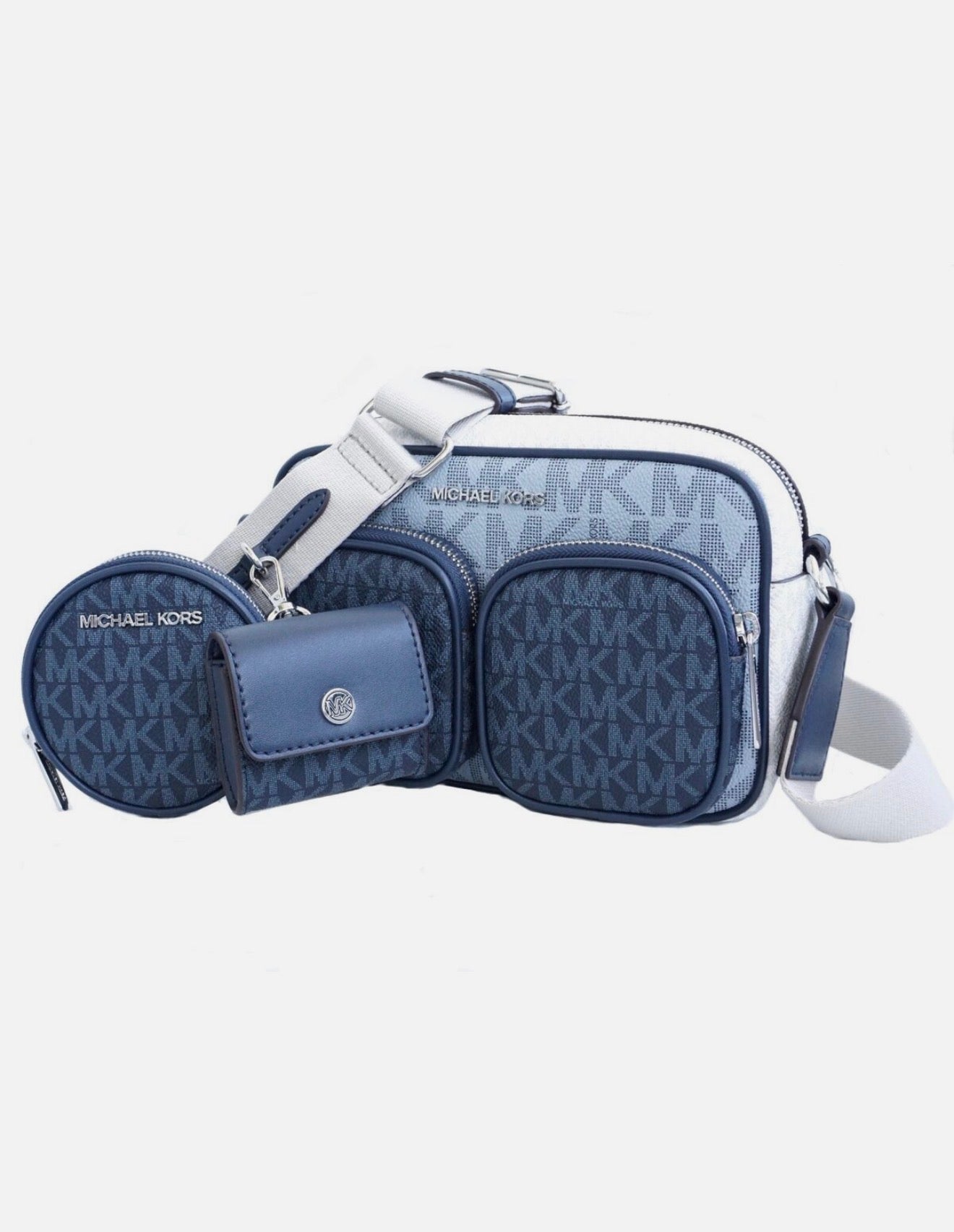 Michael Kors – Jet Set Item Crossbody Azul (bandolera bolsillos)