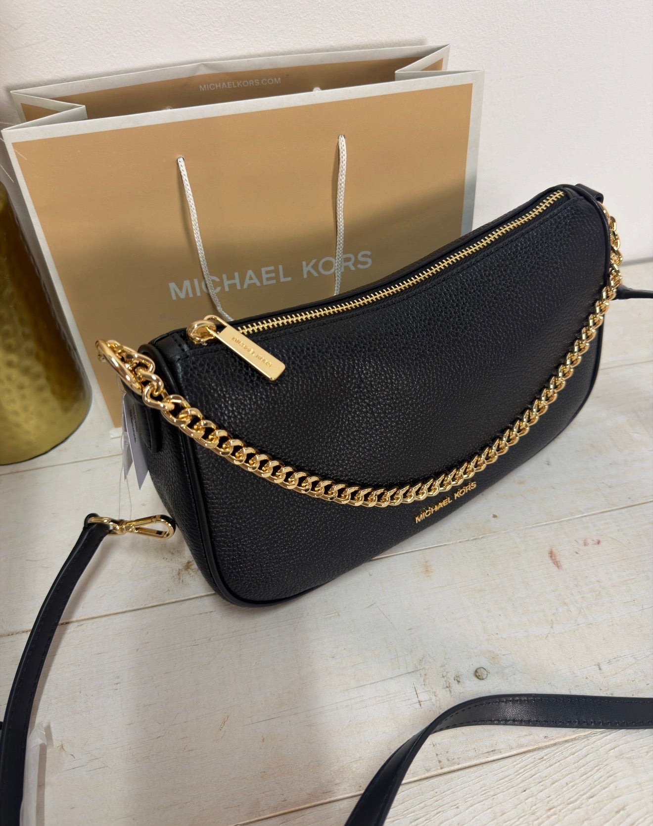 Bandolera michael Kors Carmela negro (Grande)