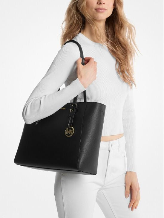 Michael Kors Charlotte Large Tote color negro con dorado  ( set 3 piezas)