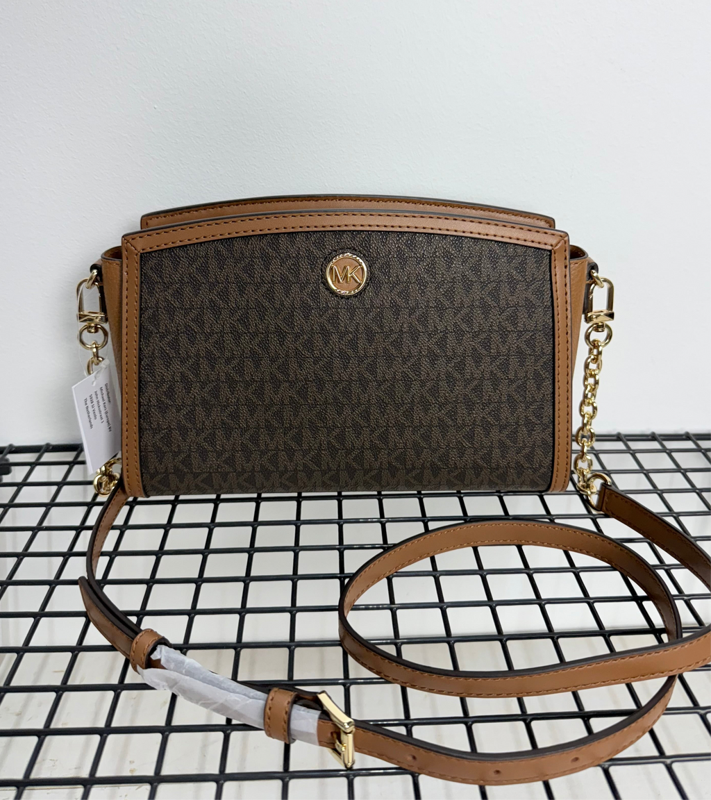 Michael Kors Chantal Large Signature Logo Messenger Bag