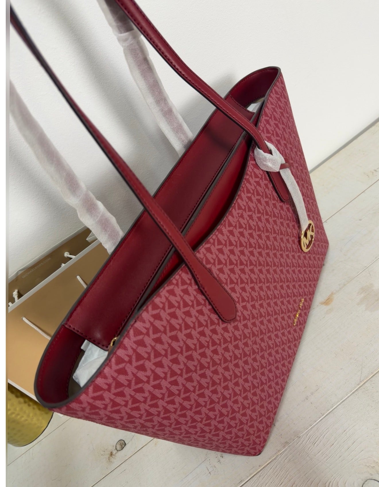 Tote Michael Kors monogram burdeos
